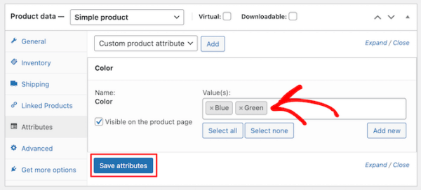 Как добавить продуктовые метки, атрибуты и рубрики в WooCommerce