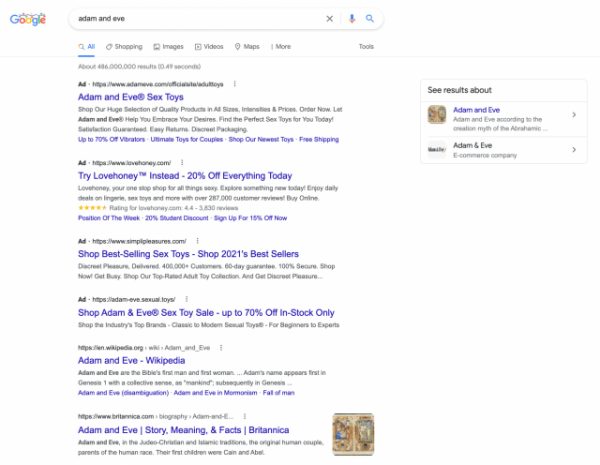 Google фильтрует сайты для взрослых органическом поиске, но показывает их в платном Google фильтрует сайты для взрослых органическом поиске, но показывает их в платном