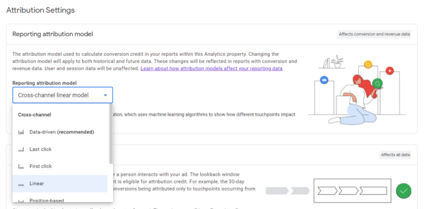 Google Analytics 4 позволил менять модель атрибуции на уровне всего ресурса
