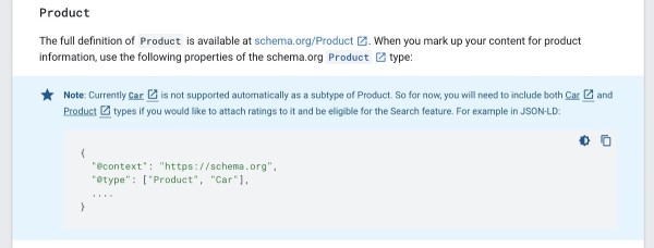 Google добавил в документацию уточнение по разметке целевых страниц автомобилей