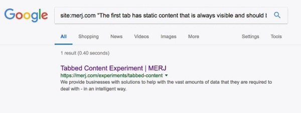Как Google индексирует контент на вкладках: 12 тестов
Как Google индексирует контент на вкладках: 12 тестов