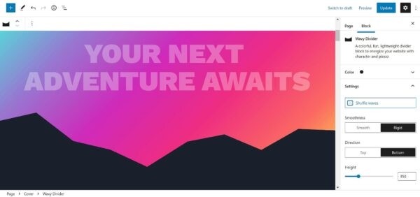 Создаем разделители для контента в WordPress с помощью плагина Wavy Divider