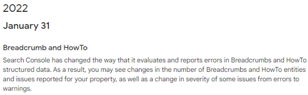GSC обновил отчеты по структурированным данным Breadcrumbs и HowTo GSC обновил отчеты по структурированным данным Breadcrumbs и HowTo