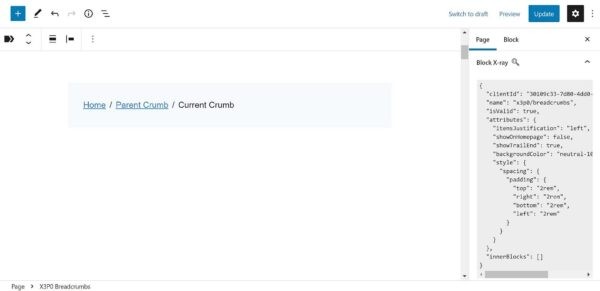 Block X-Ray Attributes: плагин для вывода атрибутов текущего выбранного блока в редакторе