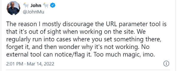 В Google не советуют использовать инструмент «Параметры URL»
В Google не советуют использовать инструмент «Параметры URL»