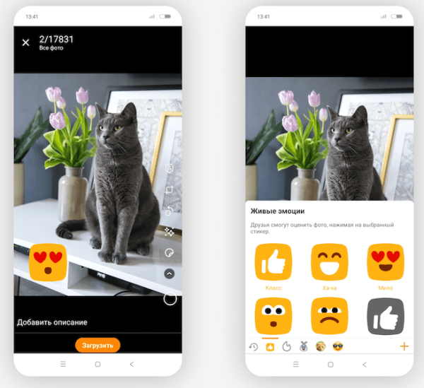 В Одноклассниках появились «живые» реакции на фото
В Одноклассниках появились «живые» реакции на фото