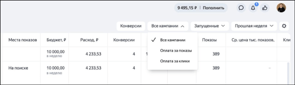 Яндекс добавил статистику по всем типам кампаний на общую страницу «Кампании» Яндекс добавил статистику по всем типам кампаний на общую страницу «Кампании»