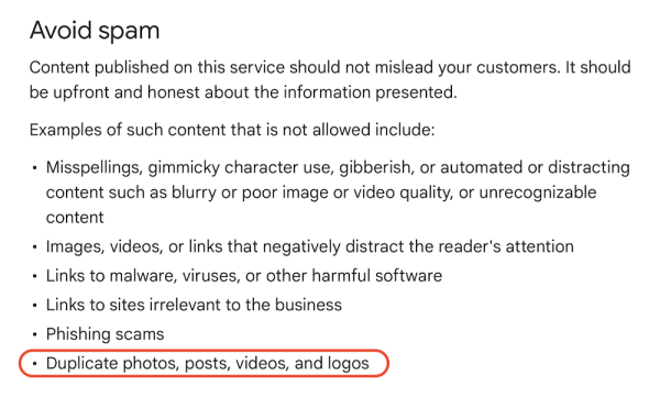 Google приравнял к спаму дублирование контента в бизнес-профилях
Google приравнял к спаму дублирование контента в бизнес-профилях