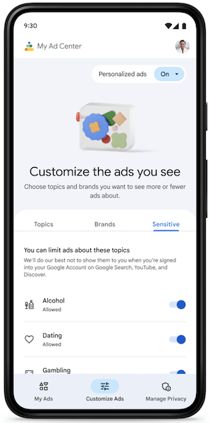 
            Google My Ad Center становится доступным пользователям поиска, YouTube и Discover по всему миру
        