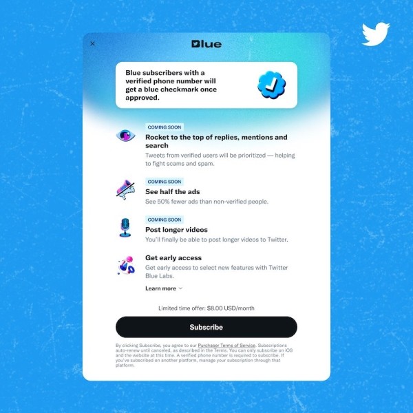 
            Twitter перезапустил Twitter Blue
        