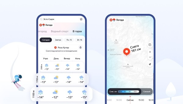 
            Яндекс Погода улучшила прогноз для любителей горнолыжного спорта
        
