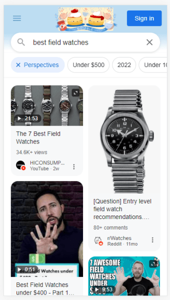 
            В мобильном поиске Google появился фильтр «Перспективы»
        