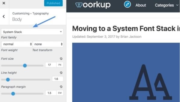 Переход к стеку системных шрифтов в WordPress (как и зачем)
