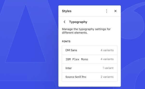 В Gutenberg 16.7 появилось управление шрифтами