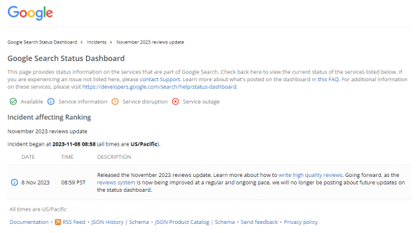 Google запустил ноябрьский апдейт, связанный с отзывами на сайте Google запустил ноябрьский апдейт, связанный с отзывами на сайте