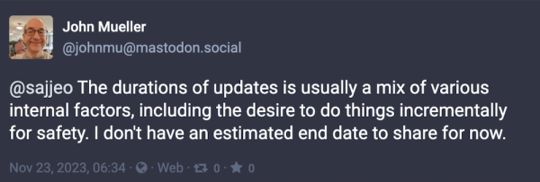 Google: дата окончания текущих апдейтов пока неизвестна
Google: дата окончания текущих апдейтов пока неизвестна