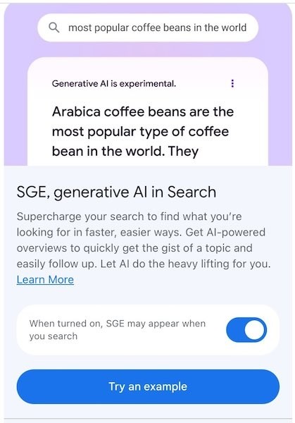 Google убрал дату окончания эксперимента SGE
Google убрал дату окончания эксперимента SGE