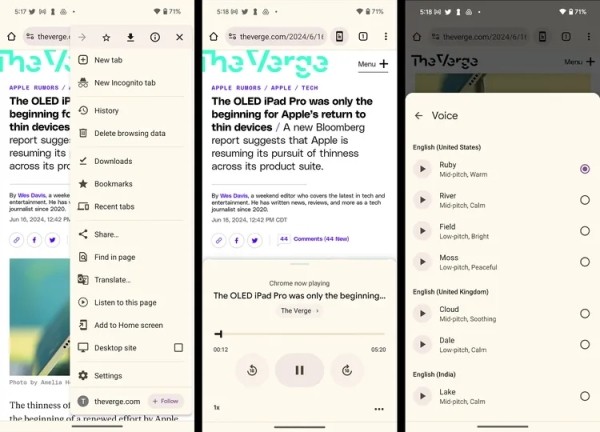 Google Chrome на Android запускает функцию чтения веб-страниц вслух Google Chrome на Android запускает функцию чтения веб-страниц вслух
