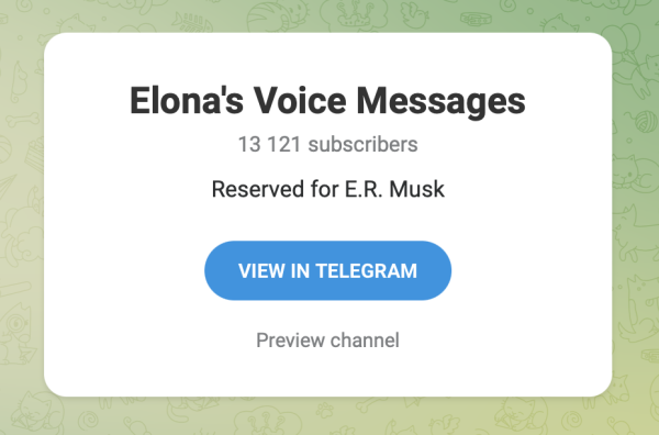 Павел Дуров предложил Илону Маску зарегистрироваться в Telegram
         
            Павел Дуров предложил Илону Маску зарегистрироваться в Telegram