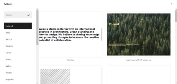 В WordPress 5.9 появится модальное окно просмотра паттернов В WordPress 5.9 появится модальное окно просмотра паттернов