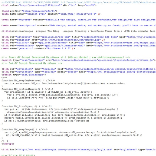 Создание WordPress темы из PSD файла. Часть 4: Header.php Создание WordPress темы из PSD файла. Часть 4: Header.php