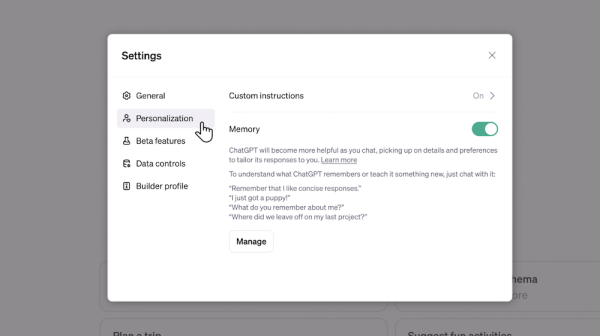 Open AI тестирует память для ChatGPT
         
            Open AI тестирует память для ChatGPT